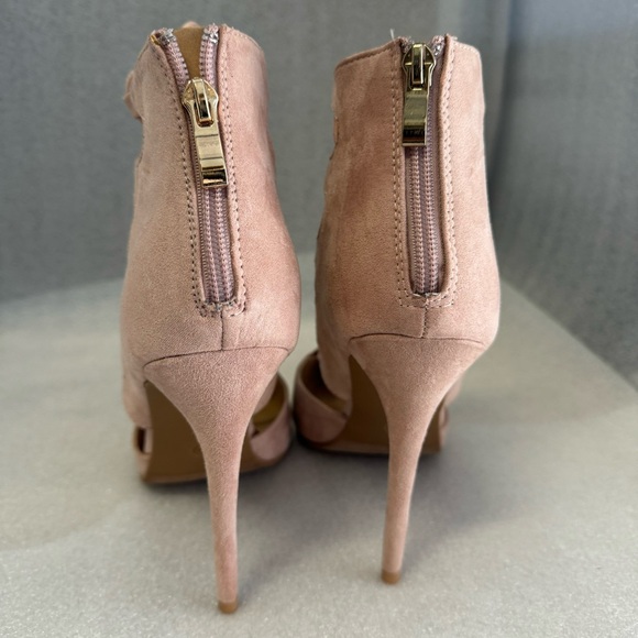 Charlotte Russe Heels Pointy Lace-up Stiletto Mauve Dusty Pink Size 10M - Picture 5 of 12